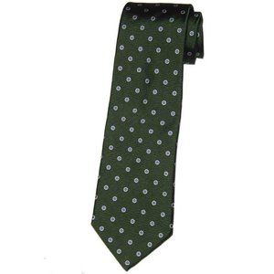 Brooks Brothers 346 Silk Tie Green Blue White Geometric Men's